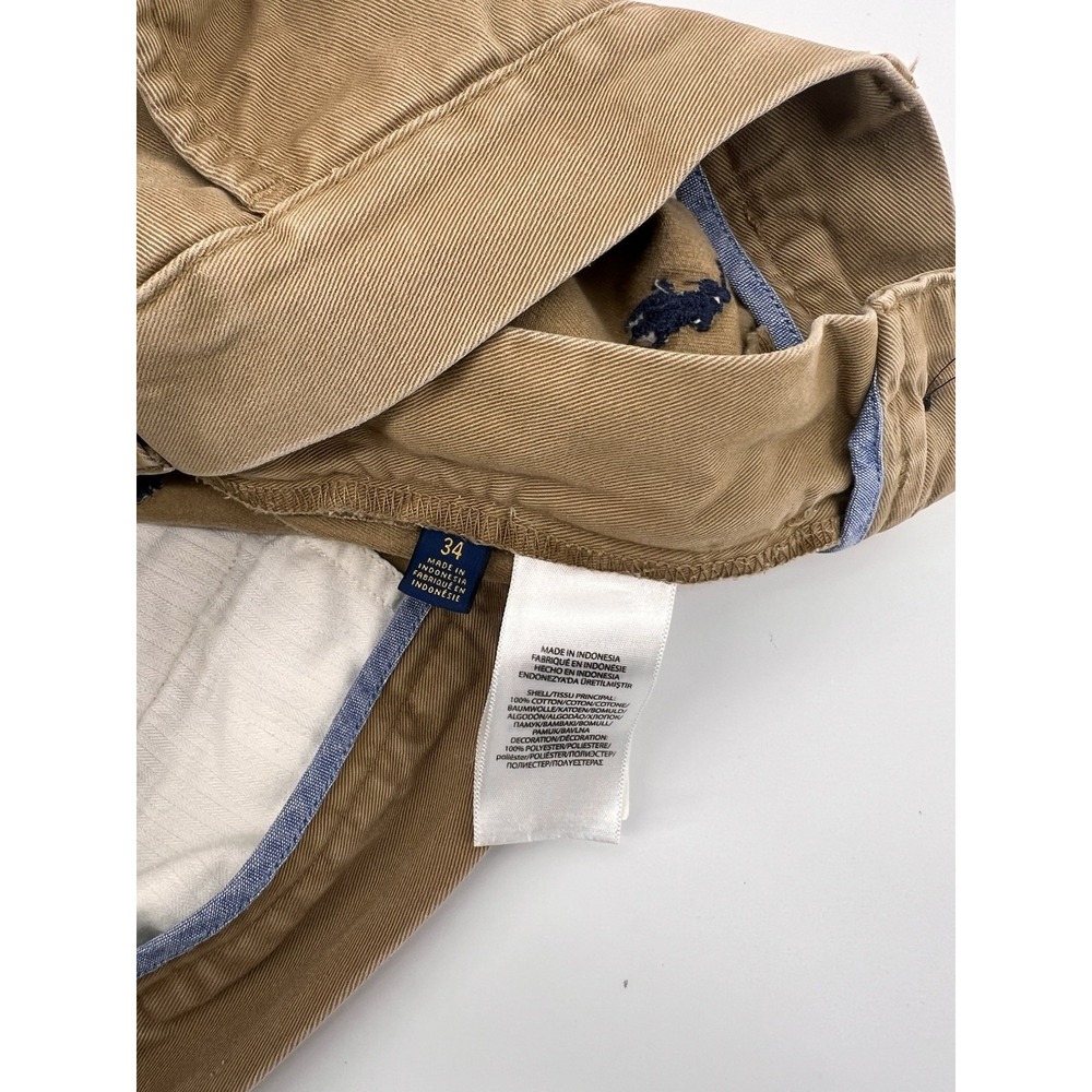 Polo Ralph Lauren Shorts Mens 34 Khaki All Over Pony Logo Embroidery Golf Chino - Picture 4 of 9